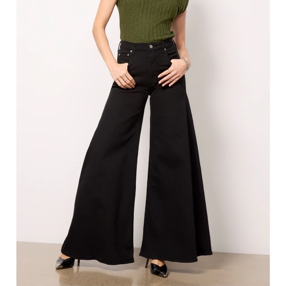 Citizens Of Humanity Denim - Citizens of Humanity Black Amari Ultra Flare Leg Jeans